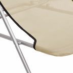 Silla de playa plegable 2 uds acero recubierto textilene crema