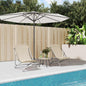 Silla de playa plegable 2 uds acero recubierto textilene crema
