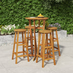 Mesa y sillas de bar para jardín 3 pzas madera maciza de acacia