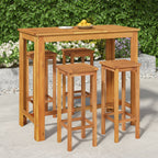 Mesa y sillas de bar para jardín 3 pzas madera maciza de acacia