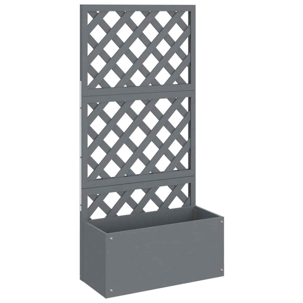 Jardineras con enrejado 2 unidades WPC gris 65x33x135 cm