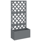 Jardineras con enrejado 2 unidades WPC gris 65x33x135 cm