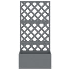 Jardineras con enrejado 2 unidades WPC gris 65x33x135 cm