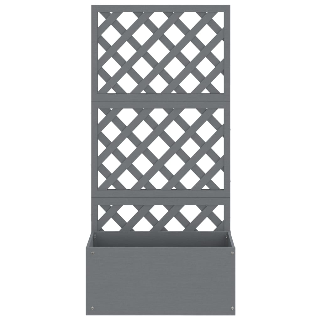 Jardineras con enrejado 2 unidades WPC gris 65x33x135 cm