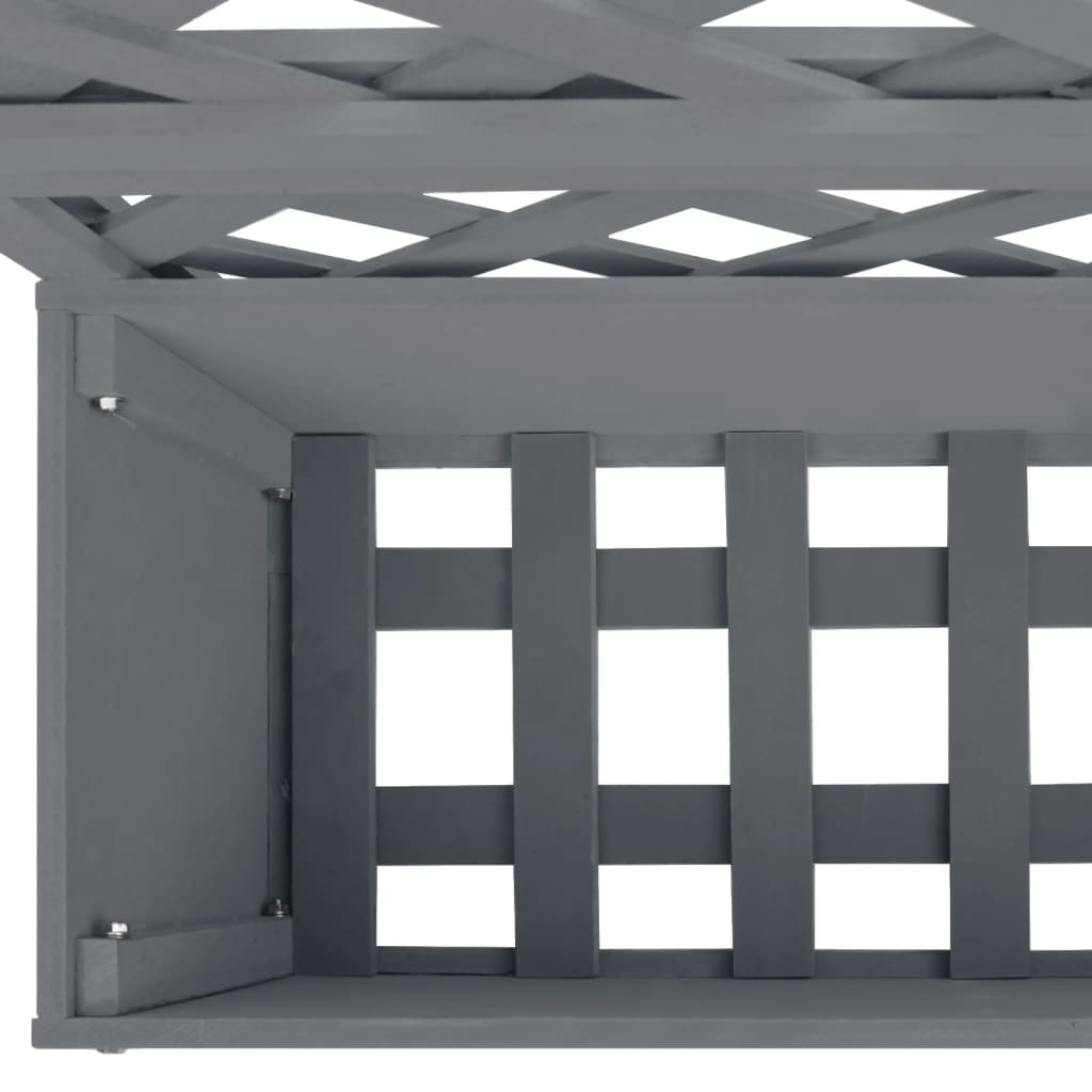Jardineras con enrejado 2 unidades WPC gris 65x33x135 cm