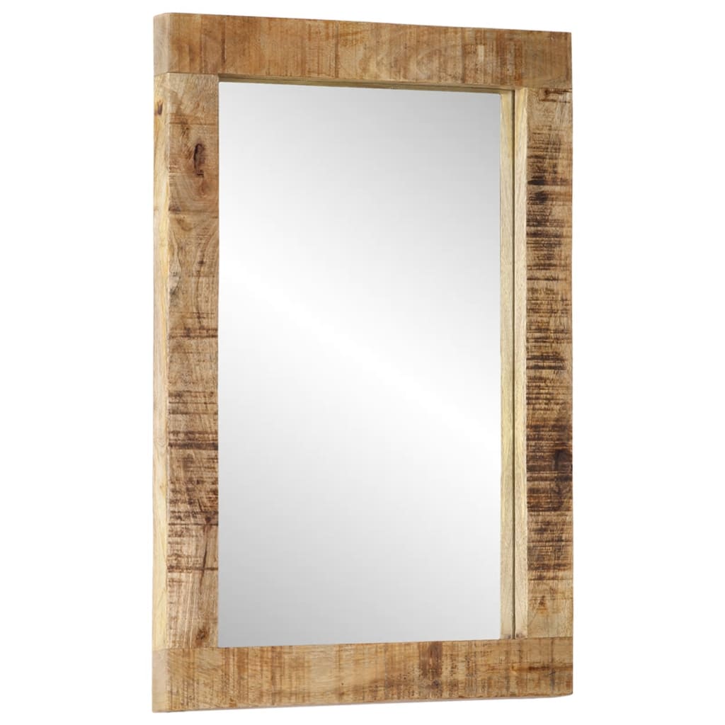 Espejo de vidrio y madera maciza de mango 70x50 cm