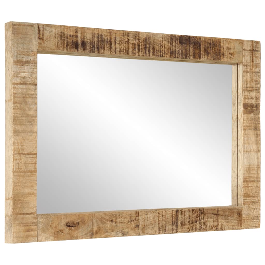 Espejo de vidrio y madera maciza de mango 70x50 cm