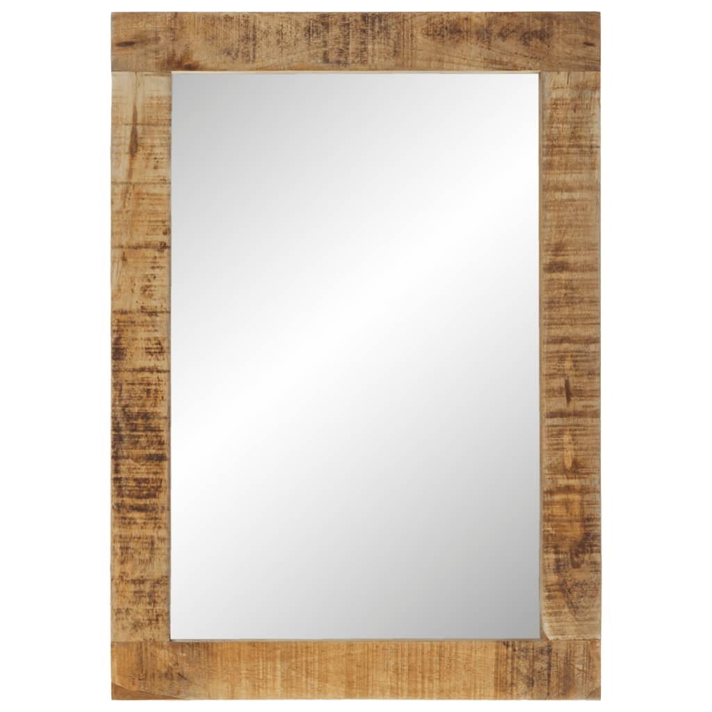Espejo de vidrio y madera maciza de mango 70x50 cm