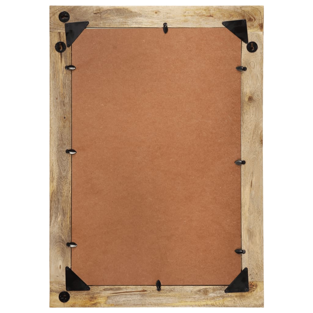 Espejo de vidrio y madera maciza de mango 70x50 cm