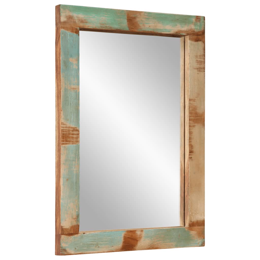 Espejo de vidrio y madera maciza reciclada 70x50 cm