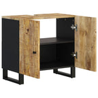 Mueble de lavabo madera mango y madera ingeniería 62x33x58 cm