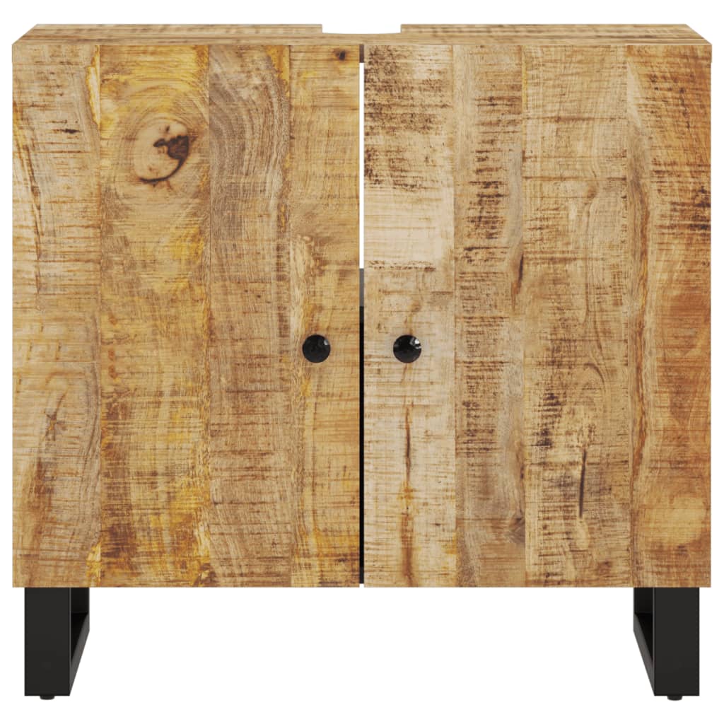 Mueble de lavabo madera mango y madera ingeniería 62x33x58 cm
