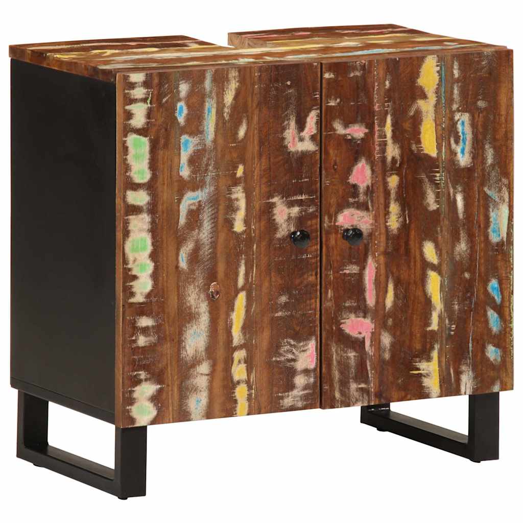 Mueble de lavabo madera mango y madera ingeniería 62x33x58 cm