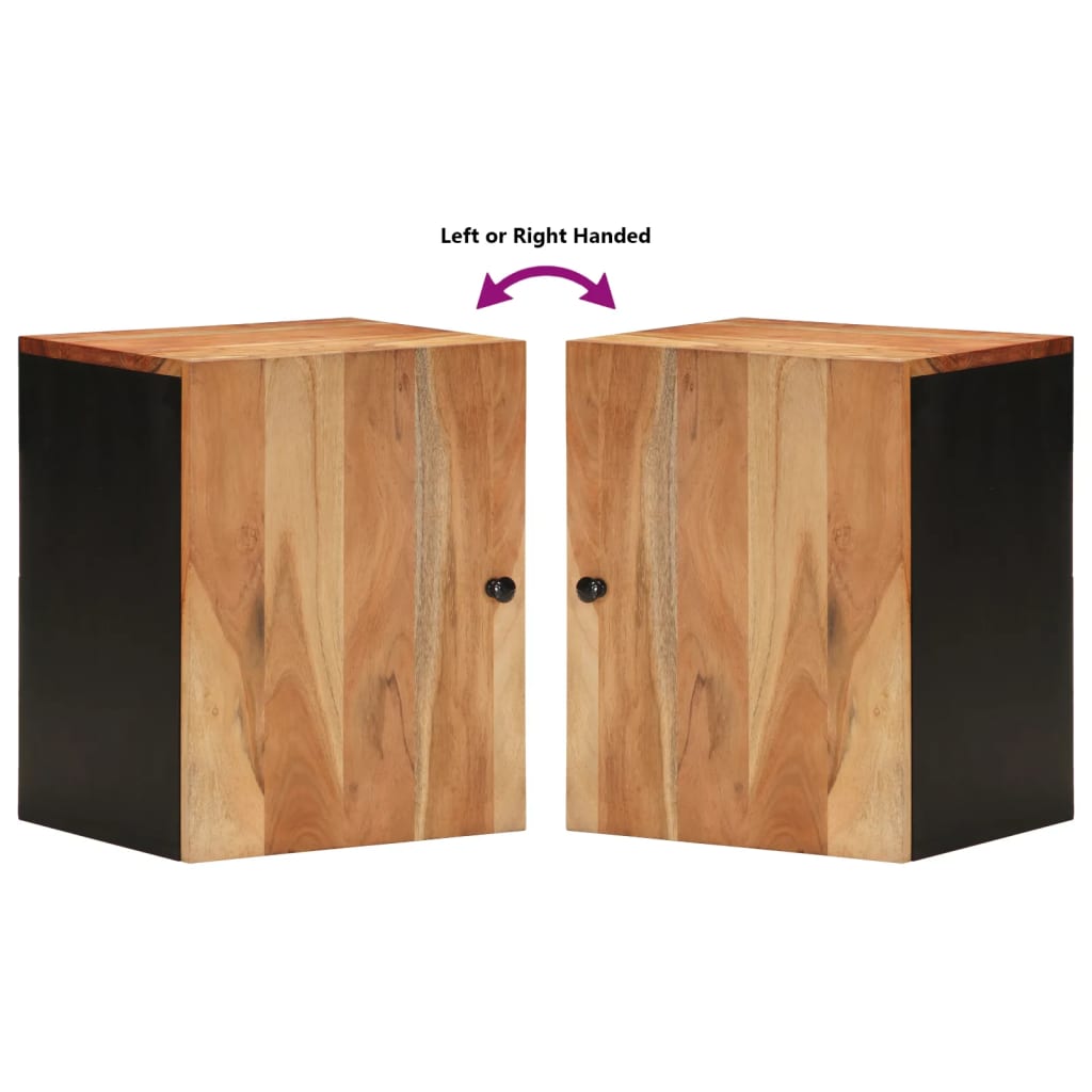 Armario de baño de pared madera maciza de acacia 38x33x48 cm