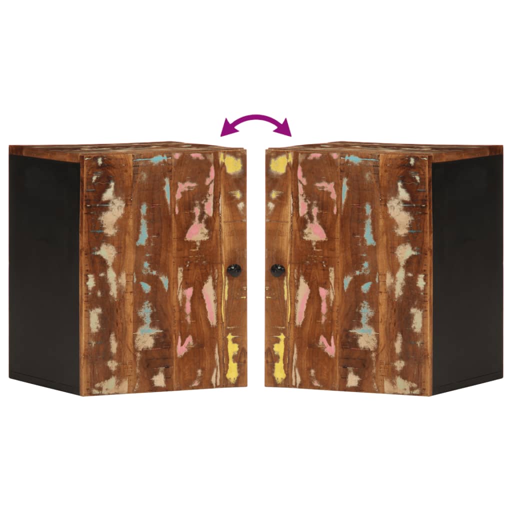 Armario de baño de pared madera maciza reciclada 38x33x48 cm