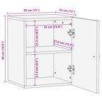 Armario de baño de pared madera maciza reciclada 38x33x48 cm