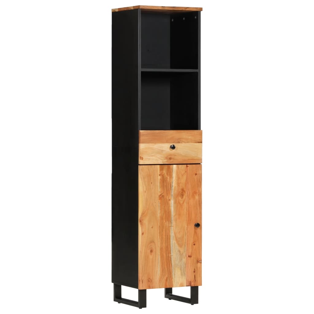 Mueble de baño madera maciza de acacia 38x33x160 cm