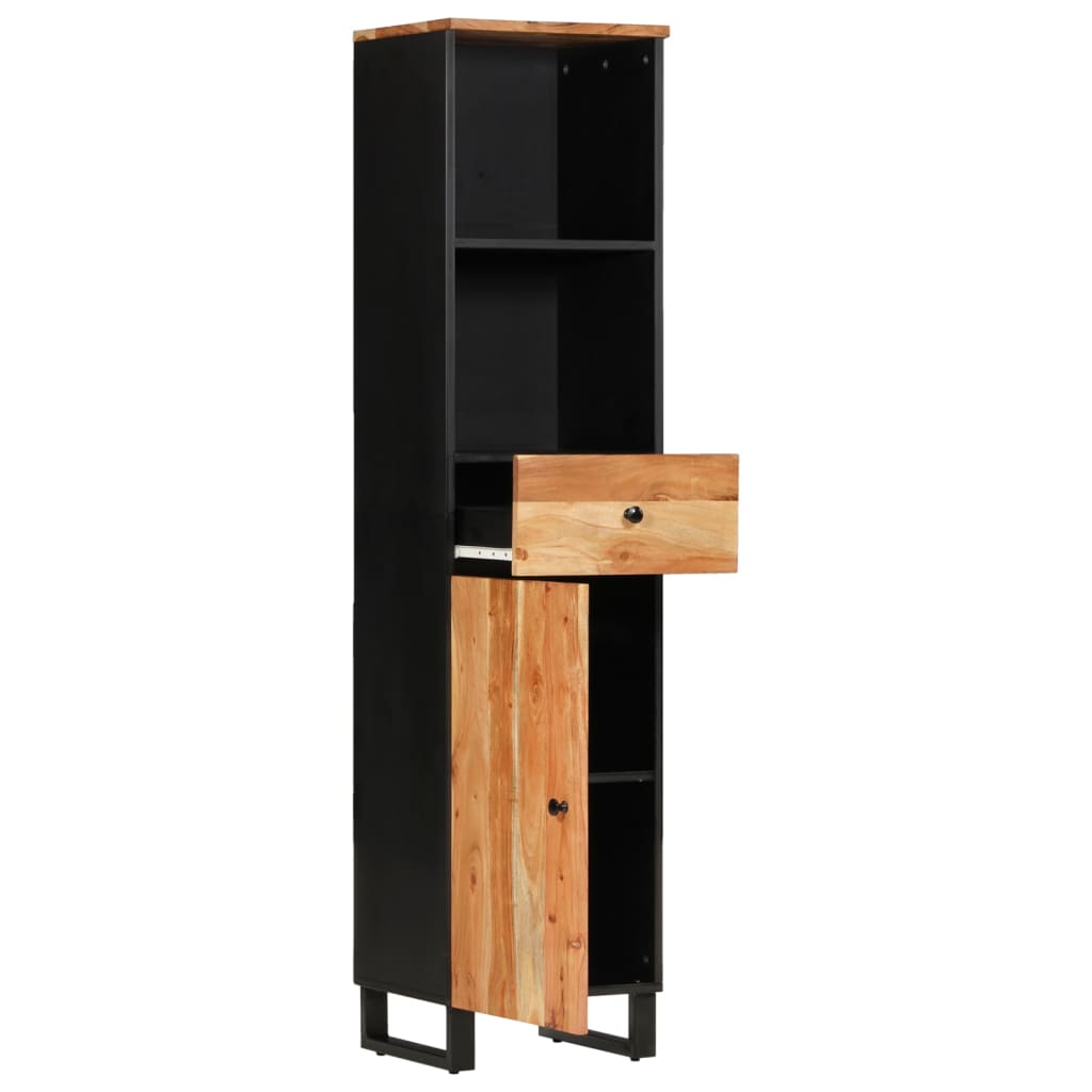 Mueble de baño madera maciza de acacia 38x33x160 cm