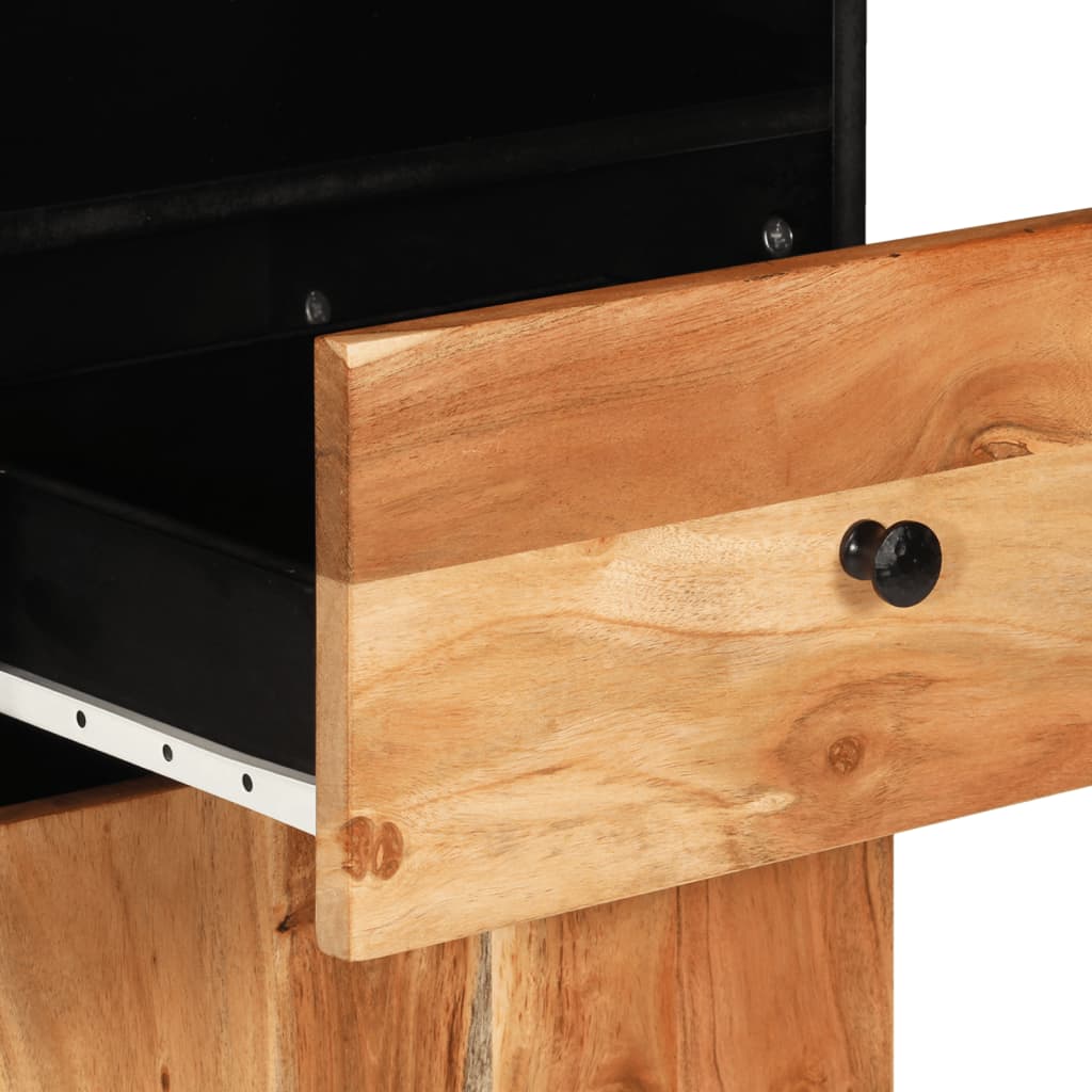 Mueble de baño madera maciza de acacia 38x33x160 cm
