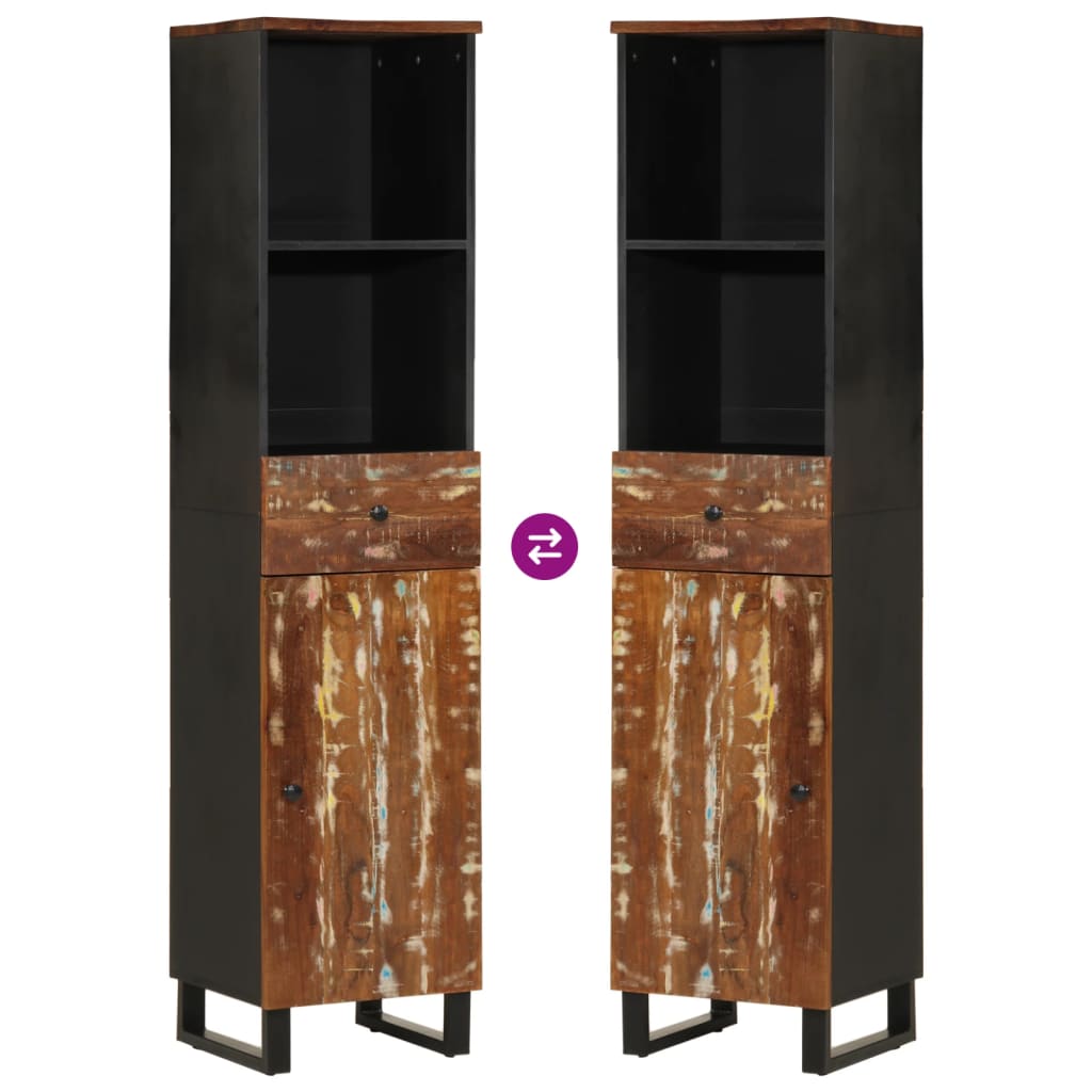 Mueble de baño madera maciza reciclada 38x33x160 cm