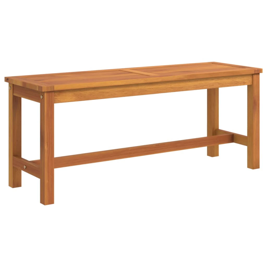Solid acacia wood garden bench 110x35x45 cm