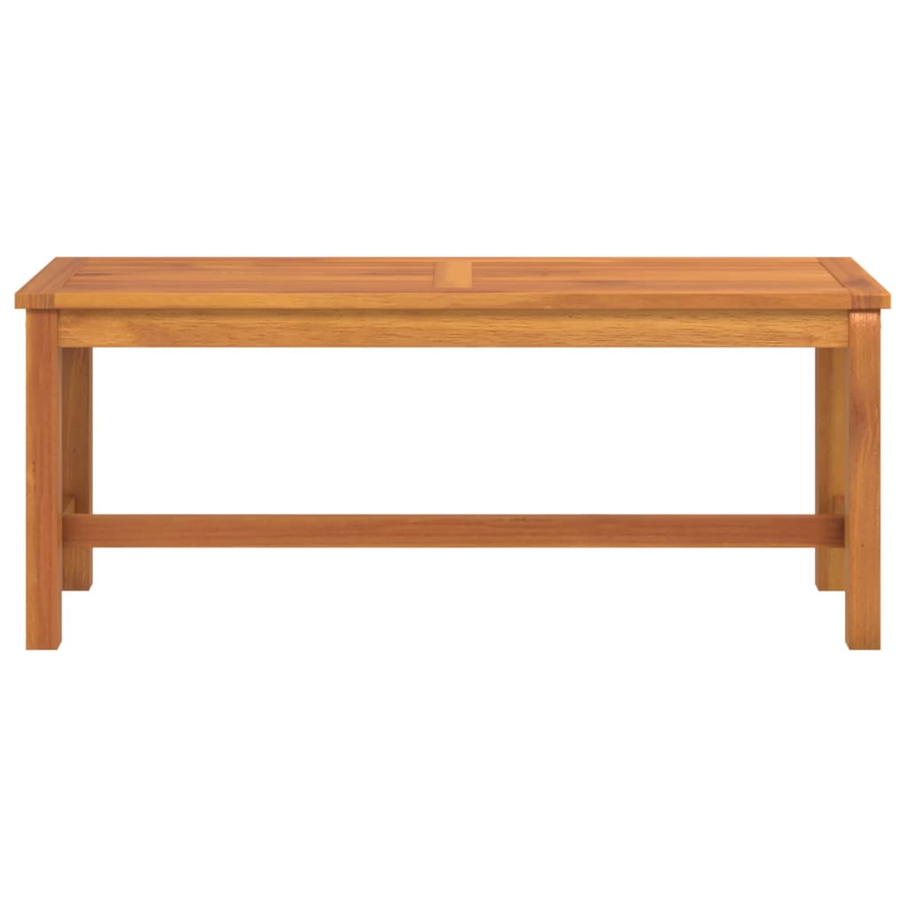 Solid acacia wood garden bench 110x35x45 cm