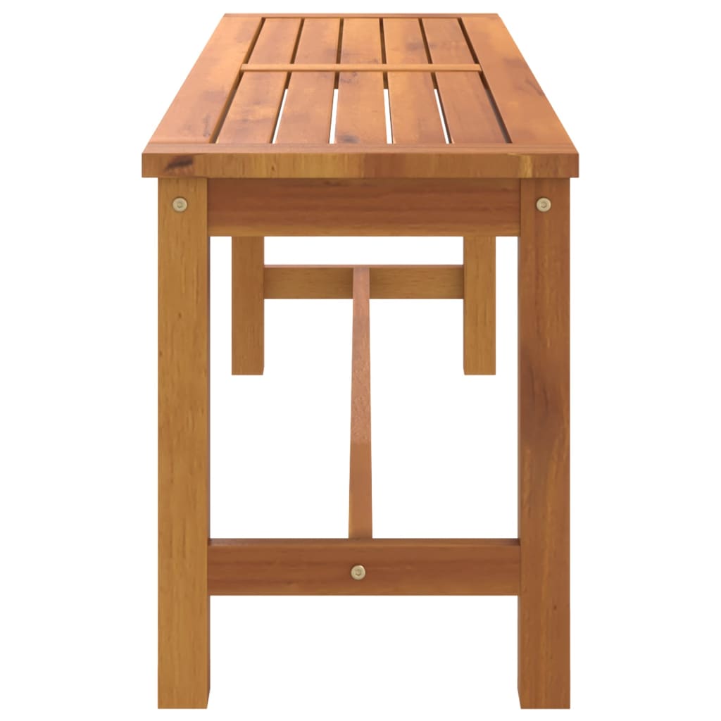 Solid acacia wood garden bench 110x35x45 cm