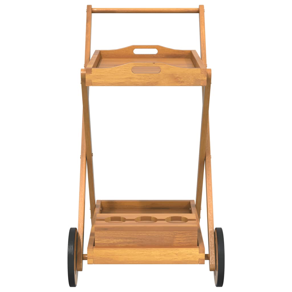 Carrito camarera madera maciza de acacia 54x87x90 cm