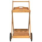 Carrito camarera madera maciza de acacia 54x87x90 cm