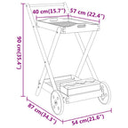 Carrito camarera madera maciza de acacia 54x87x90 cm