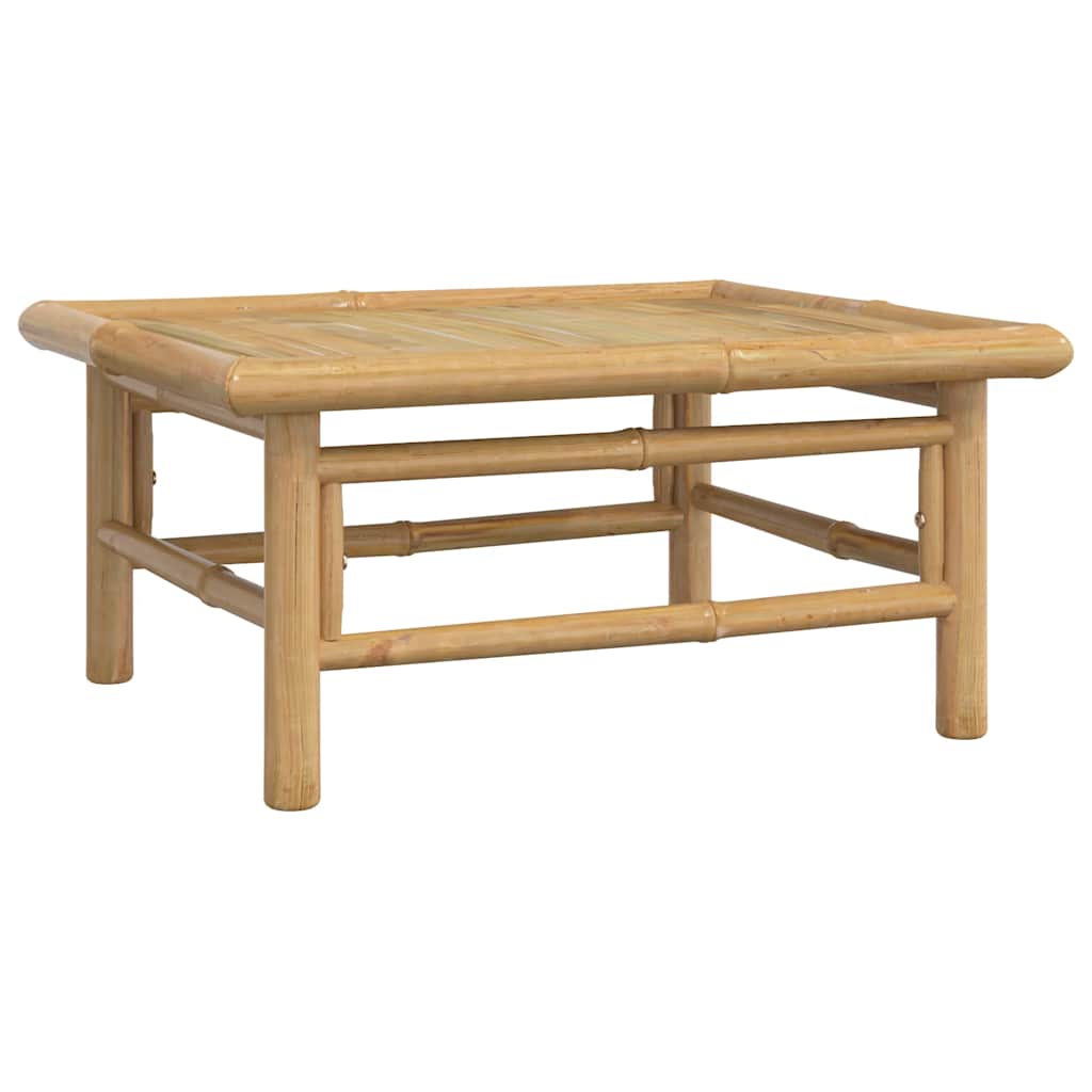 Set de muebles de jardín 3 piezas bambú con cojines verde
