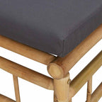Set de muebles de jardín 3 piezas bambú con cojines gris oscuro