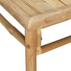 Set de muebles de jardín 3 piezas bambú con cojines gris oscuro