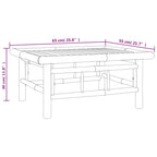 Set de muebles de jardín 3 piezas bambú con cojines gris oscuro