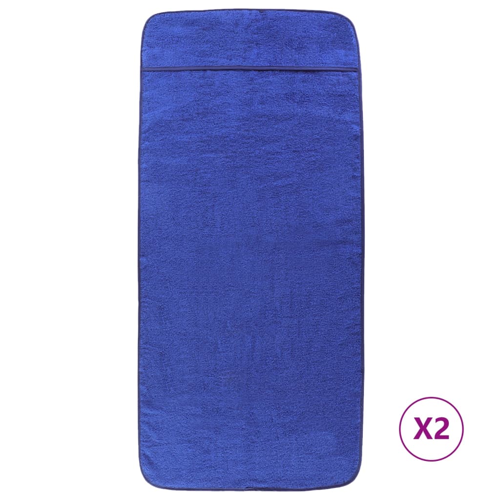 Toallas de playa 2 uds tela azul klein 400 g/m² 60x135 cm