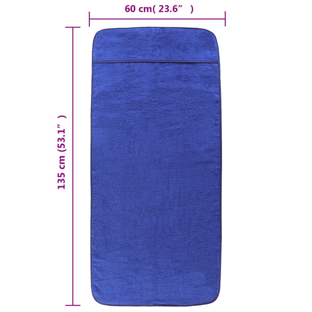 Toallas de playa 2 uds tela azul klein 400 g/m² 60x135 cm