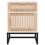 Mesitas de noche 2 uds hierro y madera blanco 40x30x55,5 cm