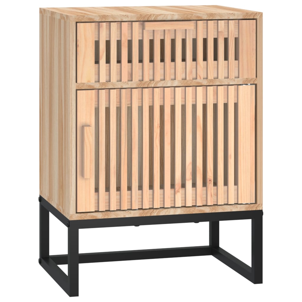 Mesita de noche hierro y madera contrachapada 40x30x55,5 cm