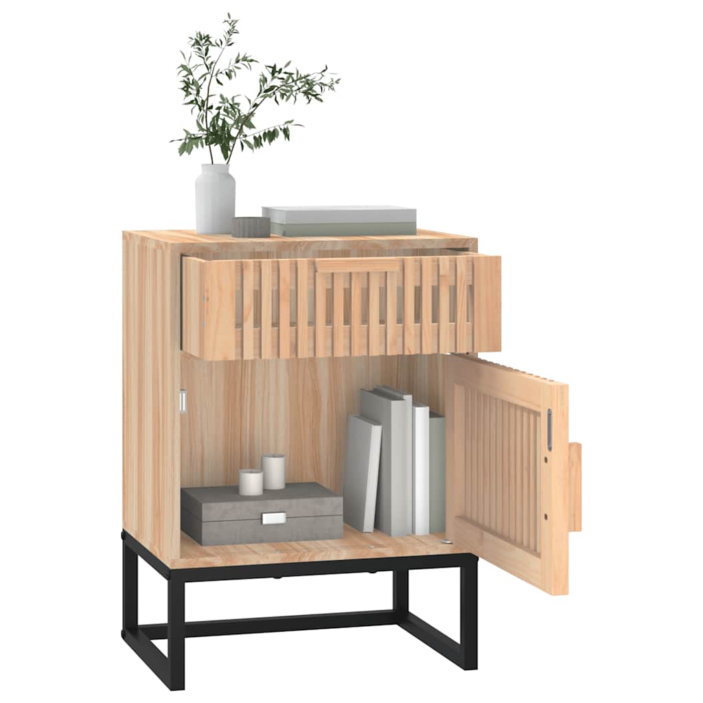 Mesitas noche 2 uds hierro y madera contrachapada 40x30x55,5 cm