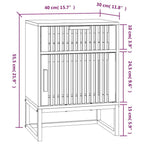 Mesitas noche 2 uds hierro y madera contrachapada 40x30x55,5 cm