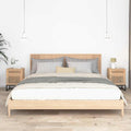 Mesitas noche 2 uds hierro y madera contrachapada 40x30x55,5 cm