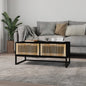 Mesa de centro hierro y madera contrachapada 80x40x35 cm