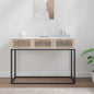 Mesa consola hierro y madera contrachapada 105x30x75 cm