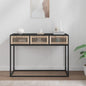 Mesa consola hierro y madera contrachapada 105x30x75 cm