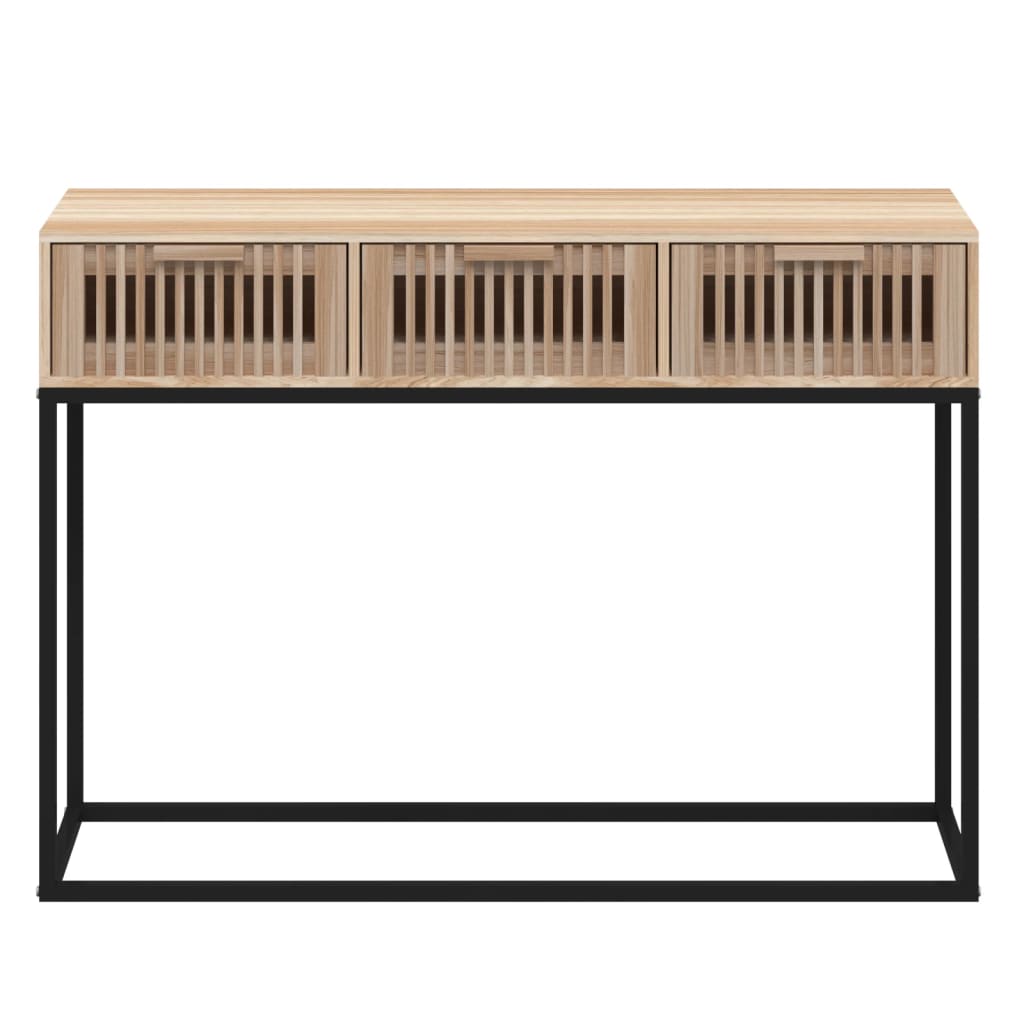 Mesa consola hierro y madera contrachapada 105x30x75 cm