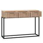 Mesa consola hierro y madera contrachapada 105x30x75 cm
