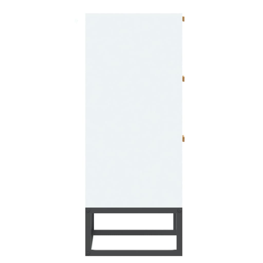 Aparador de madera contrachapada blanco 60x30x75 cm