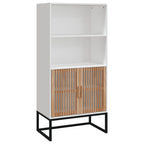 Aparador alto madera contrachapada blanco 60x35x125 cm