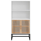 Aparador alto madera contrachapada blanco 60x35x125 cm