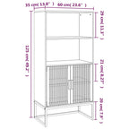 Aparador alto madera contrachapada blanco 60x35x125 cm